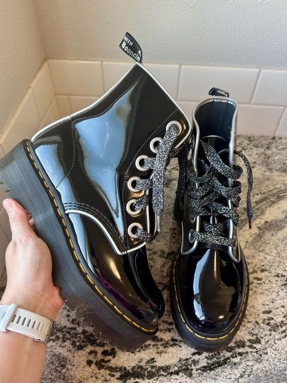 Dr. Martens Molly Patent Lamper Alumix Platform Boot. L 9. EUC!
